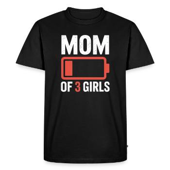 Maman de 3 filles - T-shirt Premium bio Homme - noir - Devant - Nico (187cm)