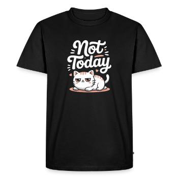 Chat dit pas aujourd’hui au bureau Chat à la maison Chat au bureau - T-shirt Premium bio Homme - noir - Devant - Nico (187cm)