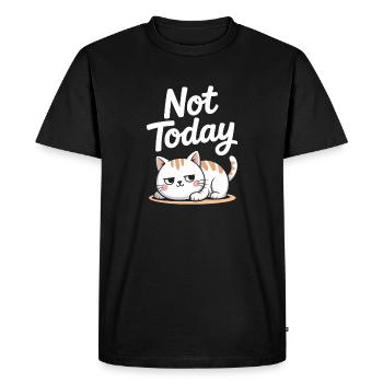 Chat dit pas aujourd’hui au bureau Chat à la maison Chat au bureau - T-shirt Premium bio Homme - noir - Devant - Nico (187cm)