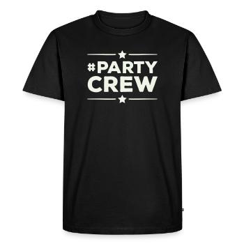 Party Crew Lettering - Men's Premium Organic T-Shirt - black - Front - Nico (187cm)