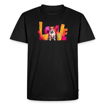 Love Jack Russell Gift for Dog Owners - Men's Premium Organic T-Shirt - black - Front - Nico (187cm)