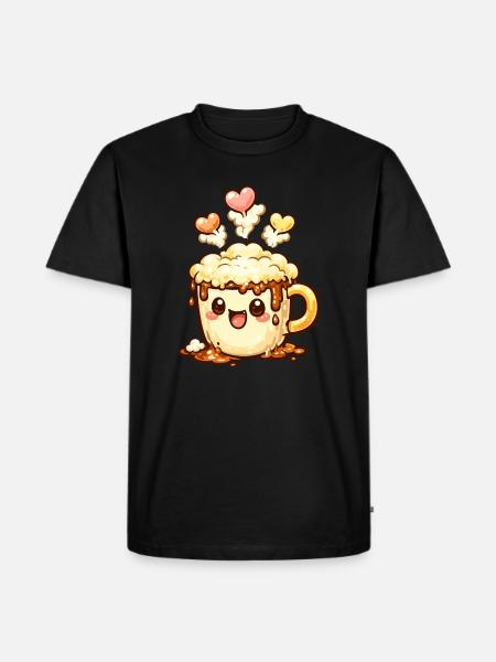 Coffee Smile Latte Mug Heart - Men's Premium Organic T-Shirt - black