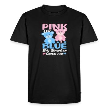 Rose ou bleu Big Brother t’aime - T-shirt Premium bio Homme - noir - Devant - Nico (187cm)