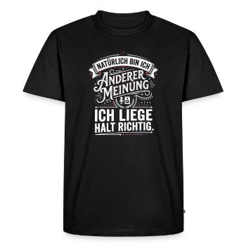 Bien sûr que je ne suis pas d’accord. Humour Dict. - T-shirt Premium bio Homme - noir - Devant - Nico (187cm)