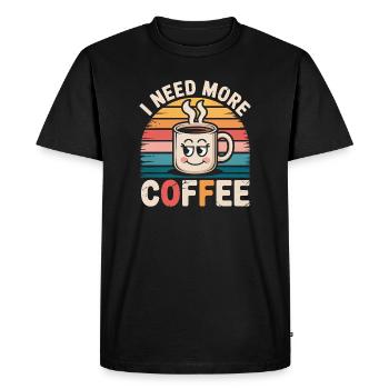 I Need More Coffee - Men's Premium Organic T-Shirt - black - Front - Nico (187cm)