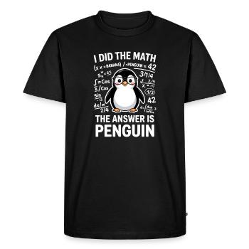 Math Sayings Penguin Funny Math Gift - Men's Premium Organic T-Shirt - black - Front - Nico (187cm)