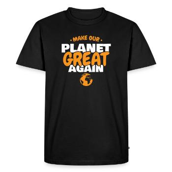 Make Our Planet Great Again Eco Earth Design - Men's Premium Organic T-Shirt - black - Front - Nico (187cm)