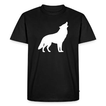 Howling Wolf White - Men's Premium Organic T-Shirt - black - Front - Nico (187cm)