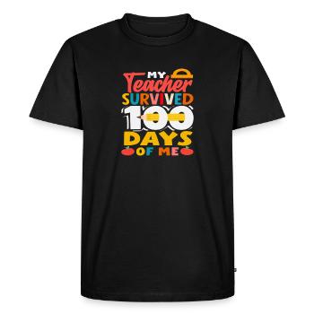Le professeur a tenu 100 jours avec moi - T-shirt Premium bio Homme - noir - Devant - Nico (187cm)