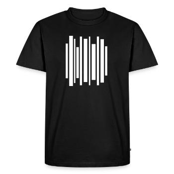 Mosaïque de codes-barres à rayures minimales - T-shirt Premium bio Homme - noir - Devant - Nico (187cm)