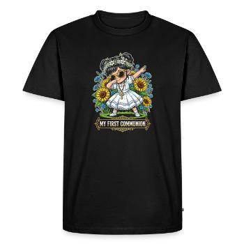 La danseuse de la fleur de la Première Communion - T-shirt Premium bio Homme - noir - Devant - Nico (187cm)