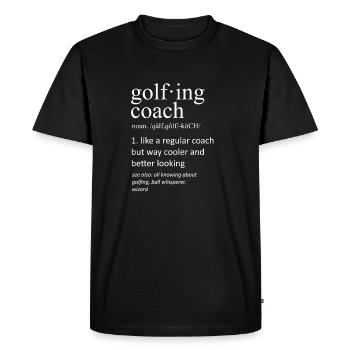 Drôle de coach de golf Définition du nom Slogan - T-shirt Premium bio Homme - noir - Devant - Nico (187cm)