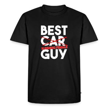 Best Running Female Guy Funny Runner Slogan - Men's Premium Organic T-Shirt - black - Front - Nico (187cm)