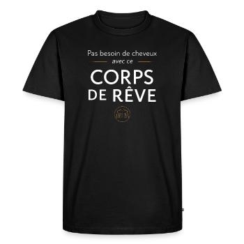 Pas besoin de cheveux avec ce corps de rêve - T-shirt Premium bio Homme - noir - Devant - Nico (187cm)