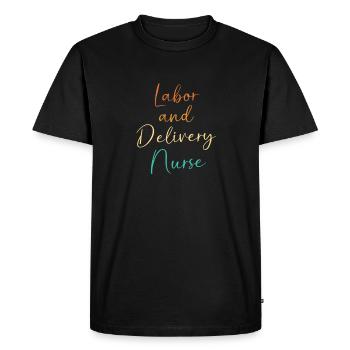 Obstétrique-obstétrique gynécologie-obstétricienne sage-femme - T-shirt Premium bio Homme - noir - Devant - Nico (187cm)