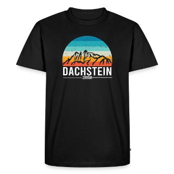 Dachstein Ramsau Autriche Coucher de soleil rétro - T-shirt Premium bio Homme - noir - Devant - Nico (187cm)