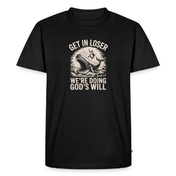 Funny Christian Johnah - Men's Premium Organic T-Shirt - black - Front - Nico (187cm)