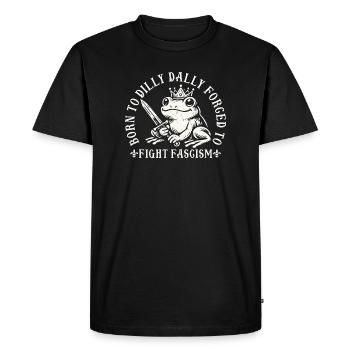 Drôle de design de grenouille Antifa Born To Dilly Dlutter - T-shirt Premium bio Homme - noir - Devant - Nico (187cm)