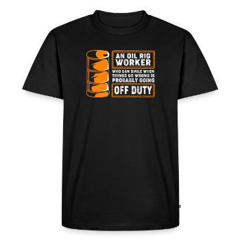 Oil Rig Oil Field - Men's Premium Organic T-Shirt - black - Front - Nico (187cm)