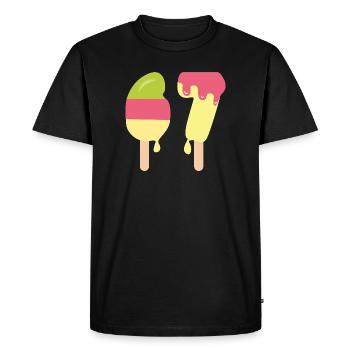 67 - Sixty Seven Number 67 I-ce Cream Meme Six 7 - Men's Premium Organic T-Shirt - black - Front - Nico (187cm)