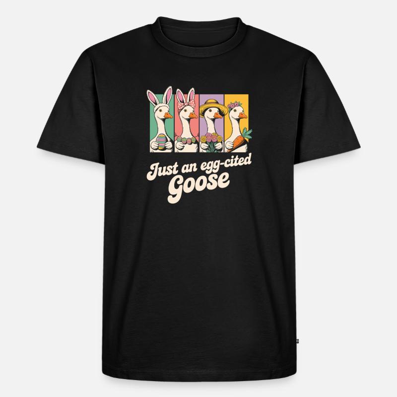 Just an egg-cited Goose Panels - Männer Premium Bio T-Shirt - Schwarz