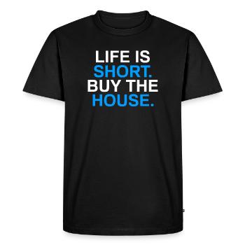 La vie est courte Agent immobilier drôle Agent immobilier - T-shirt Premium bio Homme - noir - Devant - Nico (187cm)