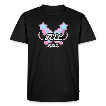 Sentez-vous libre : Emblème Papillon - T-shirt Premium bio Homme - noir - Devant - Nico (187cm)