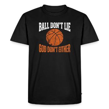 Ball Don't Lie God Don't Either Christlicher - Men's Premium Organic T-Shirt - black - Front - Nico (187cm)