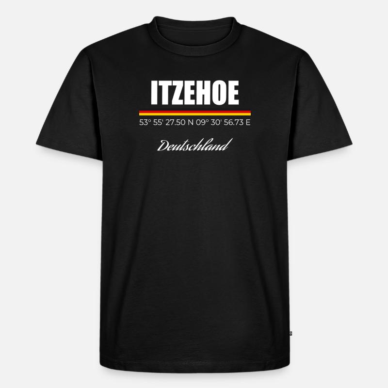 Itzehoe - Männer Premium Bio T-Shirt - Schwarz