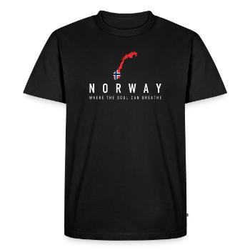 Norvège Nature Liberté Scandinavie Design - T-shirt Premium bio Homme - noir - Devant - Nico (187cm)