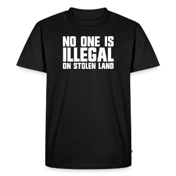 Personne n’est illégal sur des terres volées - T-shirt Premium bio Homme - noir - Devant - Nico (187cm)
