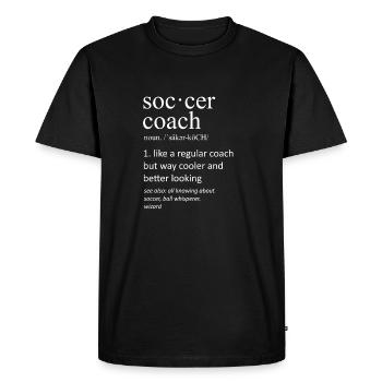 Définition de l’entraîneur de football : design drôle de football - T-shirt Premium bio Homme - noir - Devant - Nico (187cm)
