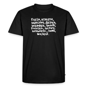 Frais, athlétique, en bonne santé, reposé, inspiré, intelligent - T-shirt Premium bio Homme - noir - Devant - Nico (187cm)
