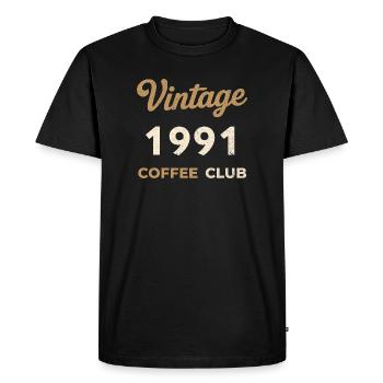 Millésime 1991 – Année de naissance rétro du Coffee Club - T-shirt Premium bio Homme - noir - Devant - Nico (187cm)