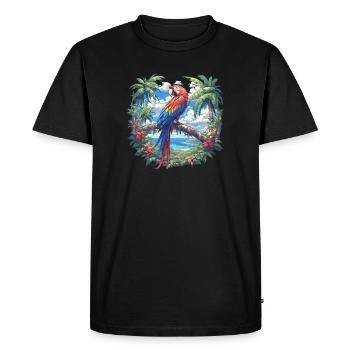 Macaw's Era - Men's Premium Organic T-Shirt - black - Front - Nico (187cm)