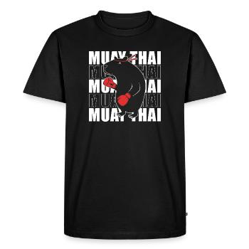 Thai boxing kickboxer kickboxing Muay thai - Men's Premium Organic T-Shirt - black - Front - Nico (187cm)