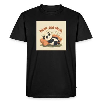 Panda Week-end Mode Relax - T-shirt Premium bio Homme - noir - Devant - Nico (187cm)