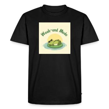 Week-end Mode Grenouille Chill - T-shirt Premium bio Homme - noir - Devant - Nico (187cm)