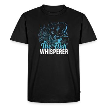 Le Murmureur de Poissons – Diction drôle du pêcheur - T-shirt Premium bio Homme - noir - Devant - Nico (187cm)