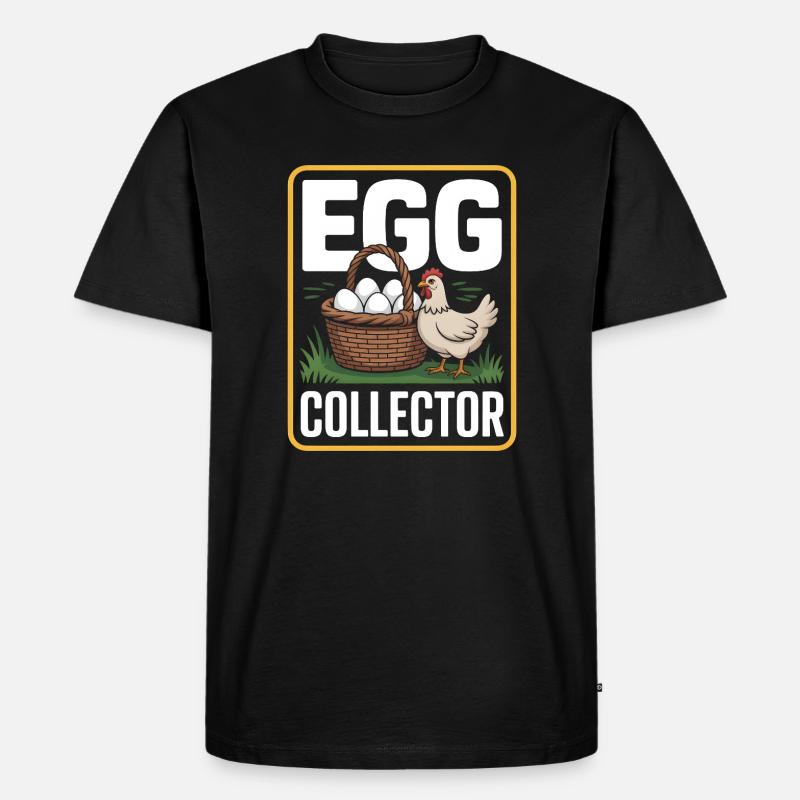 Eggs Collector Hühnerhalter Huhn - Männer Premium Bio T-Shirt - Schwarz