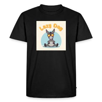 Jour de Paresse - Âne Relax - T-shirt Premium bio Homme - noir - Devant - Nico (187cm)