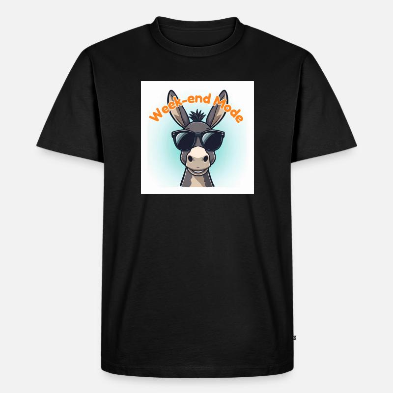 Esel-Wochenend-Mode - Männer Premium Bio T-Shirt - Schwarz
