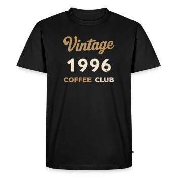 Millésime 1996 – Année de naissance rétro du Coffee Club - T-shirt Premium bio Homme - noir - Devant - Nico (187cm)