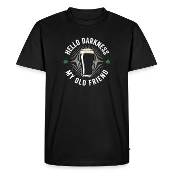 Bonjour Darkness, mon vieil ami boit de la bière Stout - T-shirt Premium bio Homme - noir - Devant - Nico (187cm)