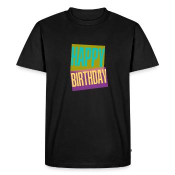 Bon anniversaire - T-shirt Premium bio Homme - noir - Devant - Nico (187cm)