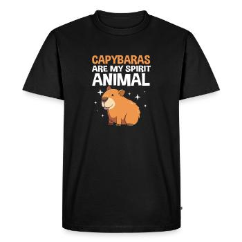 Capybara Capibara - T-shirt Premium bio Homme - noir - Devant - Nico (187cm)