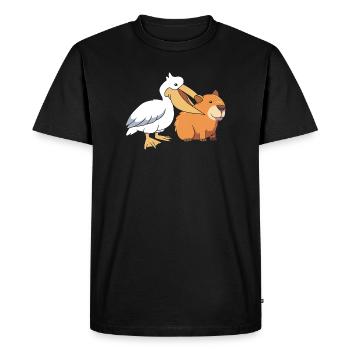Capybara Capibara - T-shirt Premium bio Homme - noir - Devant - Nico (187cm)