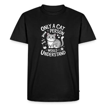 Seul un amateur de chats comprendrait - T-shirt Premium bio Homme - noir - Devant - Nico (187cm)