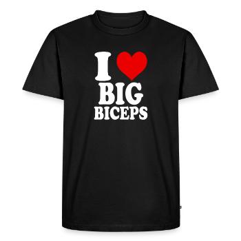 J’adore les gros biceps drôle GYM Fitness Gym - T-shirt Premium bio Homme - noir - Devant - Nico (187cm)