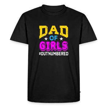 Fête des pères drôle de papa de filles - T-shirt Premium bio Homme - noir - Devant - Nico (187cm)